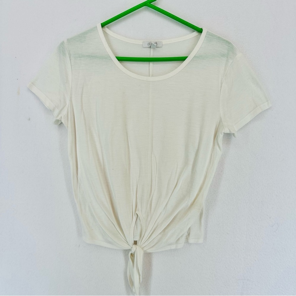Delia’s Short Sleeve‎ Front Tie T Shirt Small White